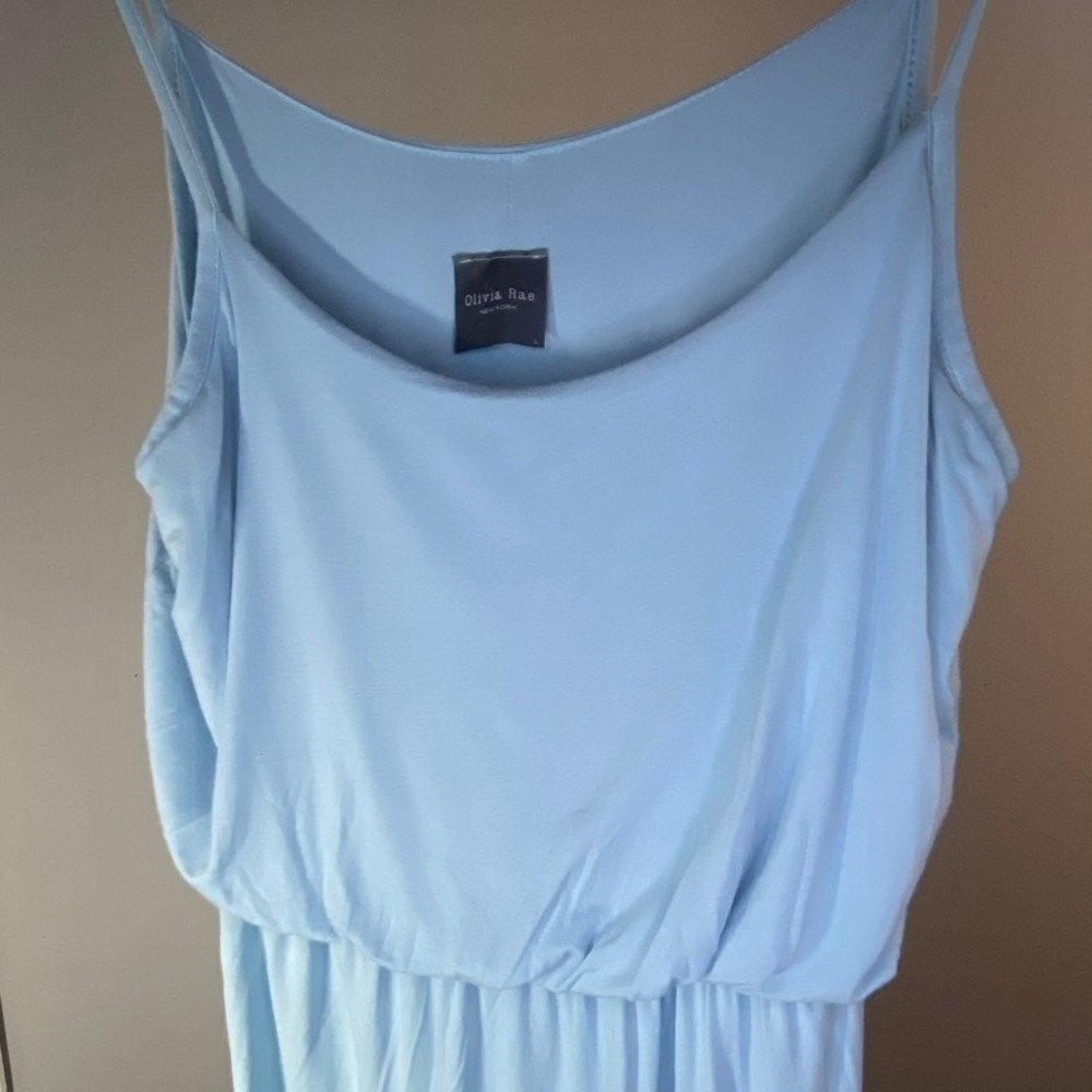 Olivia Rae Maxi Dress Sz L Light Blue Sleeveless Casual Dress Women Flowy - Picture 4 of 8